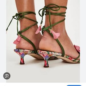 Sam Edelman Green and Pink Floral Heels